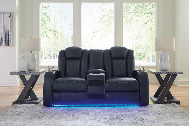 Fyne-Dyme Power Reclining Loveseat with Console - Theo's Factory Direct Mattress & Furniture (Columbus, OH)