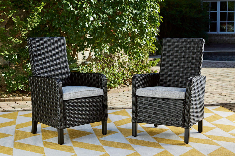 Beachcroft Outdoor Arm Chair with Cushion (Set of 2) - Theo's Factory Direct Mattress & Furniture (Columbus, OH)