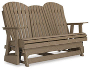 Hyland wave Outdoor Glider Loveseat - Theo's Factory Direct Mattress & Furniture (Columbus, OH)