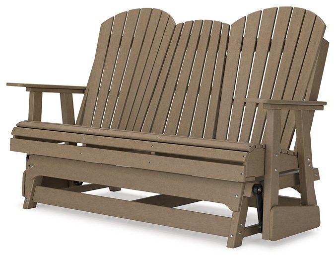 Hyland wave Outdoor Glider Loveseat - Theo's Factory Direct Mattress & Furniture (Columbus, OH)