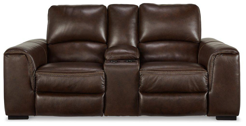 Alessandro Power Reclining Loveseat with Console - Theo's Factory Direct Mattress & Furniture (Columbus, OH)