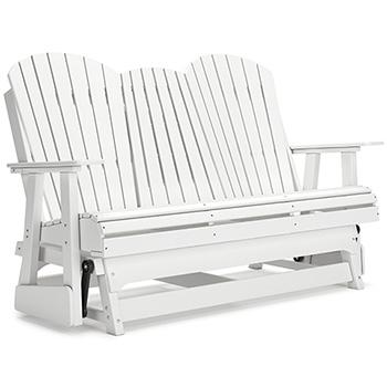 Hyland wave Outdoor Glider Loveseat - Theo's Factory Direct Mattress & Furniture (Columbus, OH)