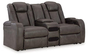 Fyne-Dyme Power Reclining Loveseat with Console - Theo's Factory Direct Mattress & Furniture (Columbus, OH)