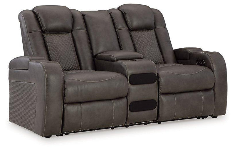 Fyne-Dyme Power Reclining Loveseat with Console - Theo's Factory Direct Mattress & Furniture (Columbus, OH)