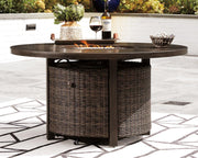 Paradise Trail Paradise Trail Fire Pit Table with 4 Nuvella Swivel Lounge Chairs - Theo's Factory Direct Mattress & Furniture (Columbus, OH)