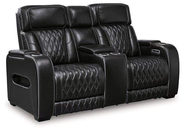 Boyington Power Reclining Loveseat with Console - Theo's Factory Direct Mattress & Furniture (Columbus, OH)