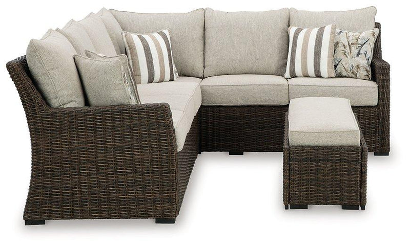 Brook Ranch Outdoor Sofa Sectional/Bench with Cushion (Set of 3) - Theo's Factory Direct Mattress & Furniture (Columbus, OH)