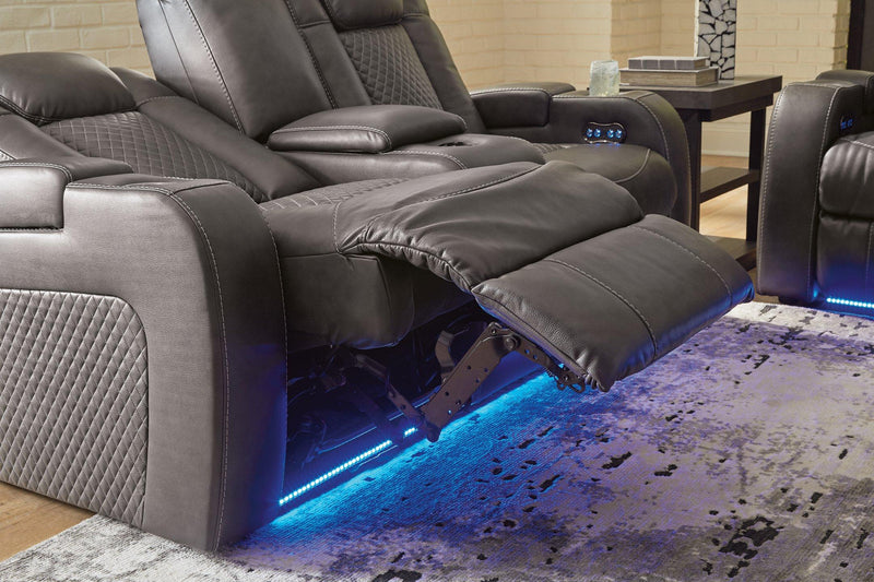 Fyne-Dyme Power Reclining Loveseat with Console - Theo's Factory Direct Mattress & Furniture (Columbus, OH)