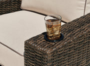 Coastline Bay Outdoor Swivel Lounge with Cushion - Theo's Factory Direct Mattress & Furniture (Columbus, OH)