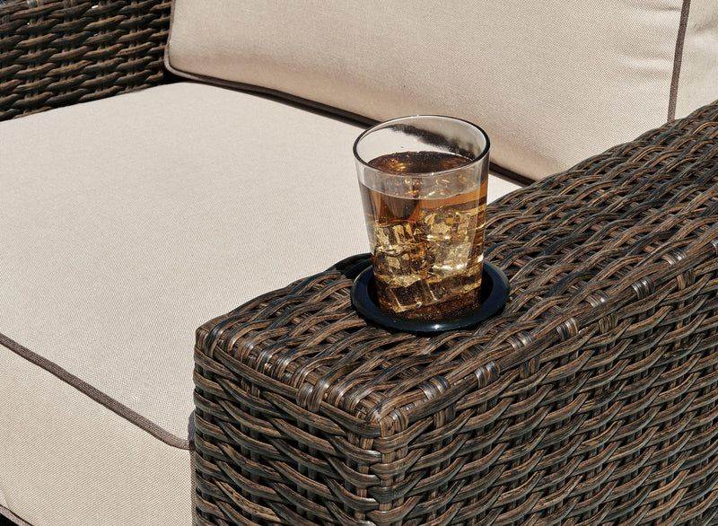 Coastline Bay Outdoor Swivel Lounge with Cushion - Theo's Factory Direct Mattress & Furniture (Columbus, OH)