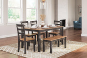 Gesthaven Dining Table with 4 Chairs and Bench (Set of 6) - Theo's Factory Direct Mattress & Furniture (Columbus, OH)