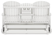 Hyland wave Outdoor Glider Loveseat - Theo's Factory Direct Mattress & Furniture (Columbus, OH)