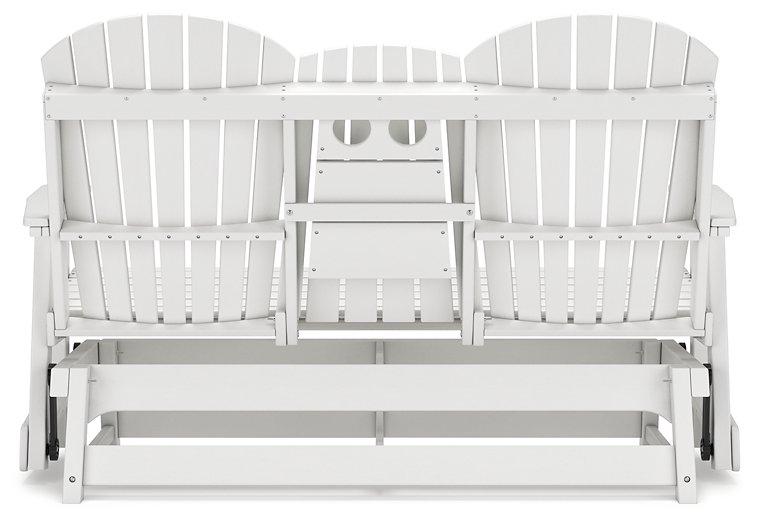 Hyland wave Outdoor Glider Loveseat - Theo's Factory Direct Mattress & Furniture (Columbus, OH)