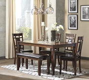 Bennox Dining Table and Chairs with Bench (Set of 6) - Theo's Factory Direct Mattress & Furniture (Columbus, OH)