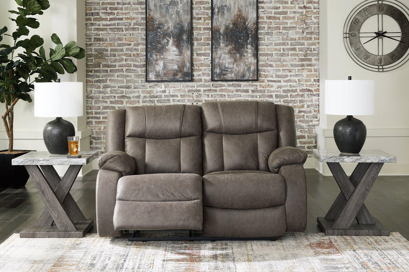 First Base Reclining Loveseat - Theo's Factory Direct Mattress & Furniture (Columbus, OH)