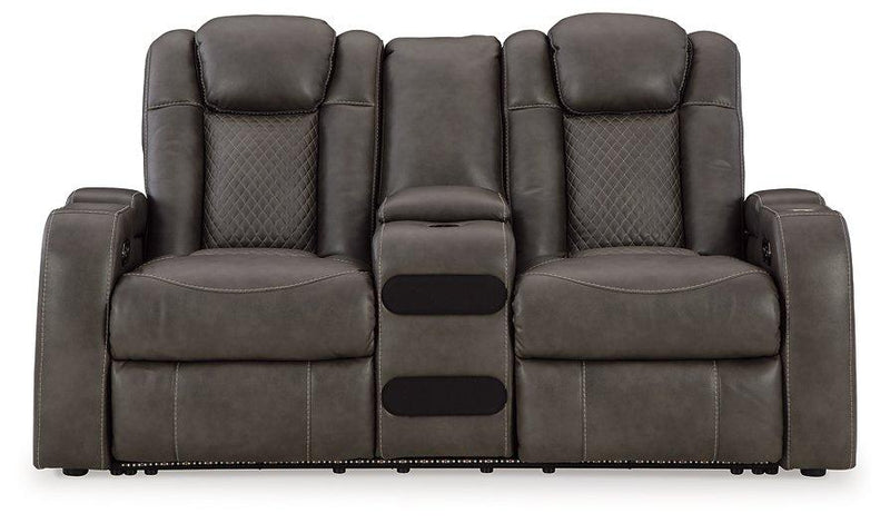 Fyne-Dyme Power Reclining Loveseat with Console - Theo's Factory Direct Mattress & Furniture (Columbus, OH)