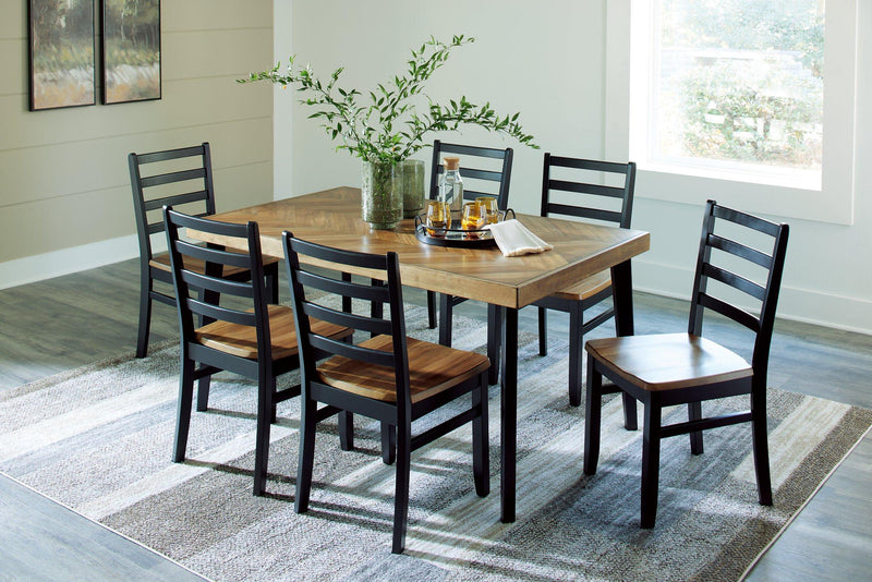 Blondon Dining Table and 6 Chairs (Set of 7) - Theo's Factory Direct Mattress & Furniture (Columbus, OH)