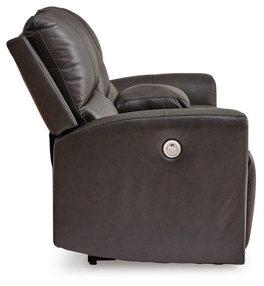 Boxmere Power Reclining Loveseat with Console - Theo's Factory Direct Mattress & Furniture (Columbus, OH)