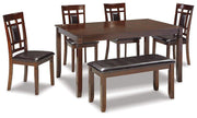 Bennox Dining Table and Chairs with Bench (Set of 6) - Theo's Factory Direct Mattress & Furniture (Columbus, OH)