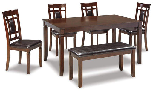 Bennox Dining Table and Chairs with Bench (Set of 6) - Theo's Factory Direct Mattress & Furniture (Columbus, OH)