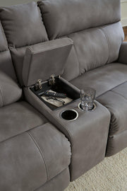 Next-Gen DuraPella Power Reclining Sectional Loveseat with Console - Theo's Factory Direct Mattress & Furniture (Columbus, OH)