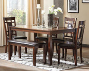 Bennox Dining Table and Chairs with Bench (Set of 6) - Theo's Factory Direct Mattress & Furniture (Columbus, OH)