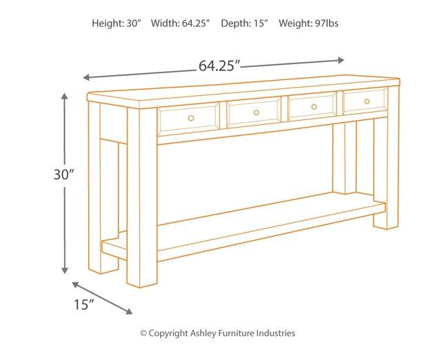 Gavelston Sofa/Console Table - Theo's Factory Direct Mattress & Furniture (Columbus, OH)