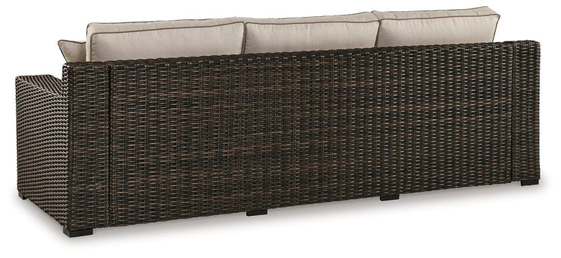 Coastline Bay Outdoor Sofa with Cushion - Theo's Factory Direct Mattress & Furniture (Columbus, OH)