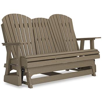 Hyland wave Outdoor Glider Loveseat - Theo's Factory Direct Mattress & Furniture (Columbus, OH)