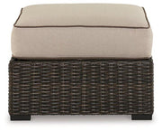 Coastline Bay Outdoor Ottoman with Cushion - Theo's Factory Direct Mattress & Furniture (Columbus, OH)