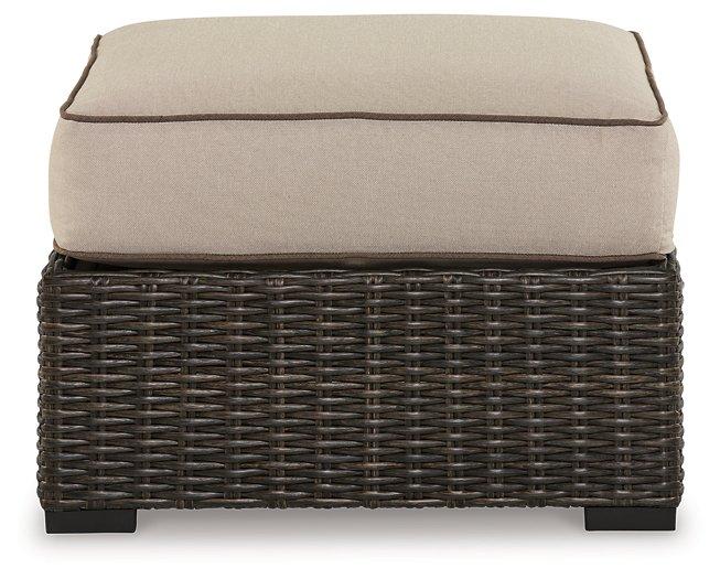 Coastline Bay Outdoor Ottoman with Cushion - Theo's Factory Direct Mattress & Furniture (Columbus, OH)