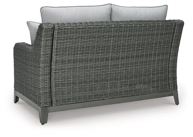 Elite Park Outdoor Loveseat with Cushion - Theo's Factory Direct Mattress & Furniture (Columbus, OH)