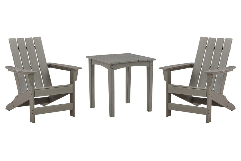 Visola Outdoor Adirondack Chair Set with End Table - Theo's Factory Direct Mattress & Furniture (Columbus, OH)