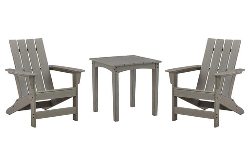 Visola Outdoor Adirondack Chair Set with End Table - Theo's Factory Direct Mattress & Furniture (Columbus, OH)