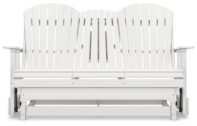 Hyland wave Outdoor Glider Loveseat - Theo's Factory Direct Mattress & Furniture (Columbus, OH)