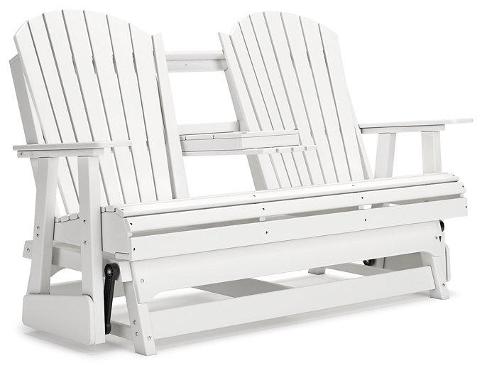 Hyland wave Outdoor Glider Loveseat - Theo's Factory Direct Mattress & Furniture (Columbus, OH)