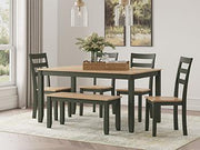 Gesthaven Dining Table with 4 Chairs and Bench (Set of 6) - Theo's Factory Direct Mattress & Furniture (Columbus, OH)