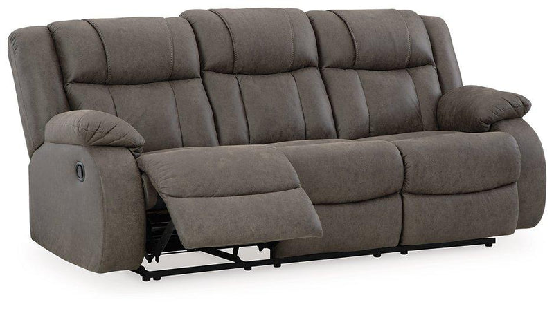 First Base Reclining Sofa - Theo's Factory Direct Mattress & Furniture (Columbus, OH)