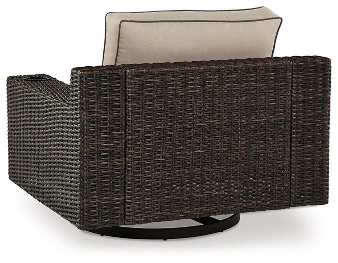 Coastline Bay Outdoor Swivel Lounge with Cushion - Theo's Factory Direct Mattress & Furniture (Columbus, OH)