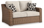 Beachcroft Outdoor Loveseat with Cushion - Theo's Factory Direct Mattress & Furniture (Columbus, OH)