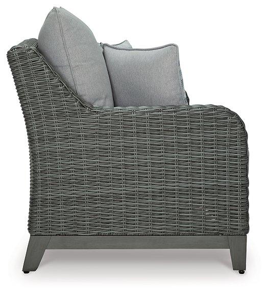 Elite Park Outdoor Loveseat with Cushion - Theo's Factory Direct Mattress & Furniture (Columbus, OH)