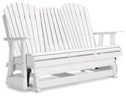 Hyland wave Outdoor Glider Loveseat - Theo's Factory Direct Mattress & Furniture (Columbus, OH)