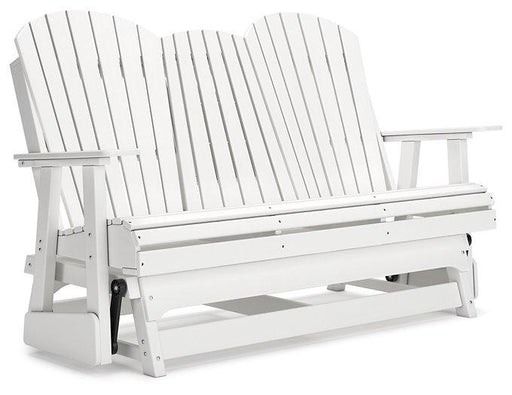 Hyland wave Outdoor Glider Loveseat - Theo's Factory Direct Mattress & Furniture (Columbus, OH)