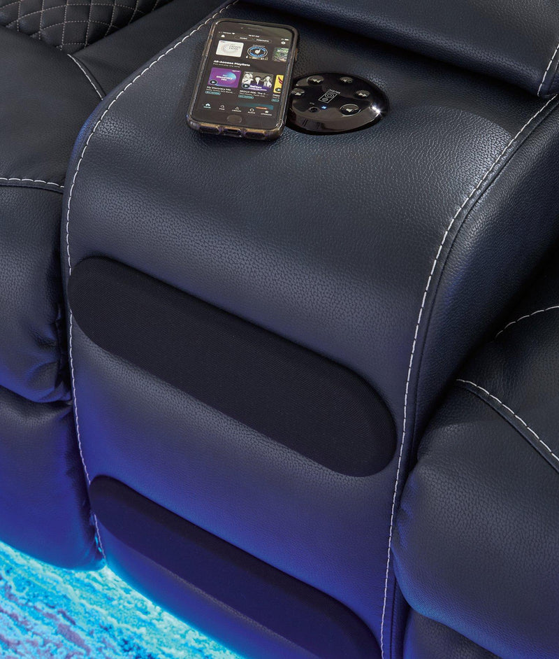 Fyne-Dyme Power Reclining Loveseat with Console - Theo's Factory Direct Mattress & Furniture (Columbus, OH)