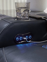 Fyne-Dyme Power Reclining Loveseat with Console - Theo's Factory Direct Mattress & Furniture (Columbus, OH)