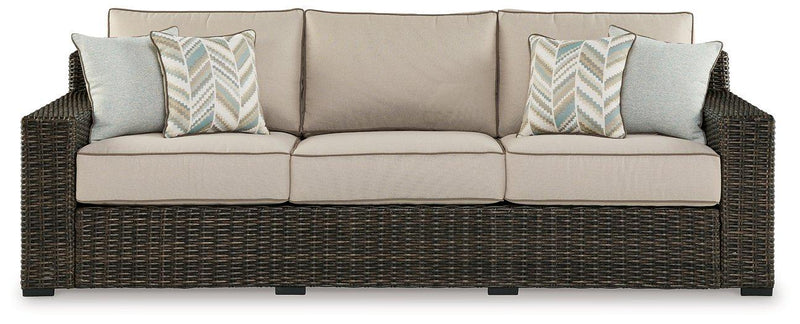 Coastline Bay Outdoor Sofa with Cushion - Theo's Factory Direct Mattress & Furniture (Columbus, OH)