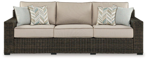 Coastline Bay Outdoor Sofa with Cushion - Theo's Factory Direct Mattress & Furniture (Columbus, OH)