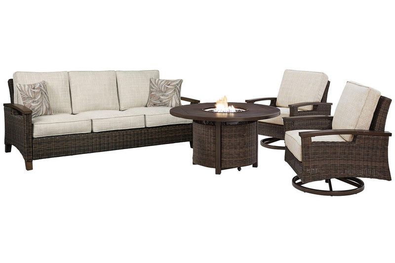 Paradise Trail Outdoor Sofa, Lounge Chairs and Fire Pit Table - Theo's Factory Direct Mattress & Furniture (Columbus, OH)
