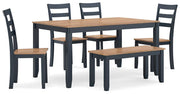 Gesthaven Dining Table with 4 Chairs and Bench (Set of 6) - Theo's Factory Direct Mattress & Furniture (Columbus, OH)