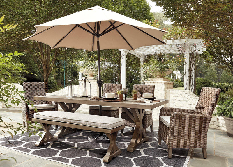 Beachcroft Outdoor Dining Table - Theo's Factory Direct Mattress & Furniture (Columbus, OH)